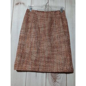 Talbots Skirt Ladies 8 Pink‎ Tweed Knee Length